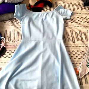 Off the shoulder blue dress from aqua